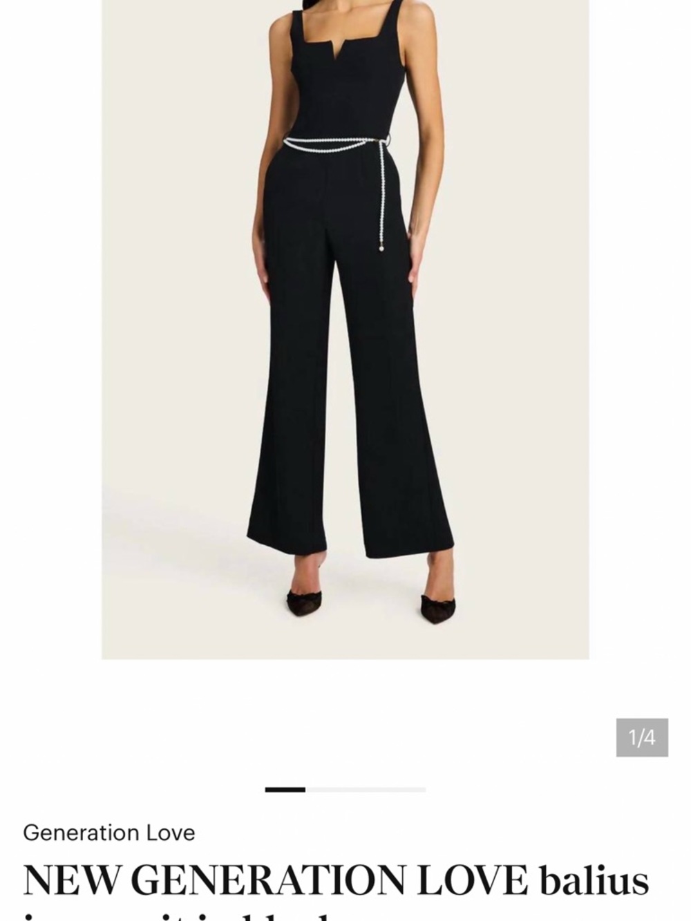 Generation Love Black Square-Neck Wide-Leg Jumpsuit